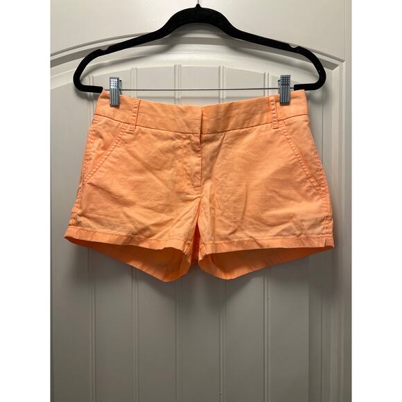 NWT J Crew Women’s 100% Cotton Twill Classic Chino City Fit Shorts Size 0 Orange - Picture 1 of 5